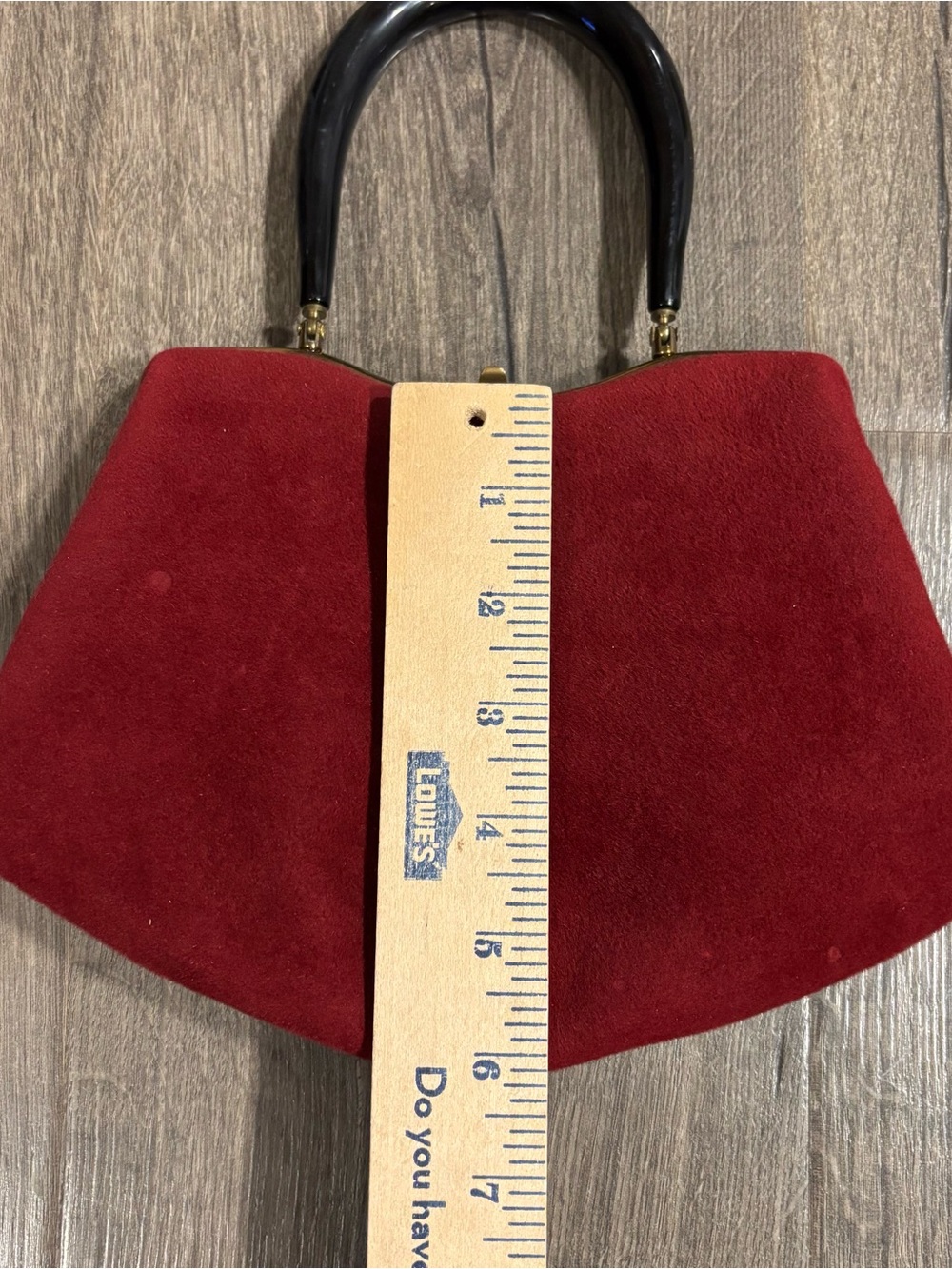1950s Morris Moskowitz Vintage Maroon Wool Handbag with Bakelite Handle - Picture 12 of 14
